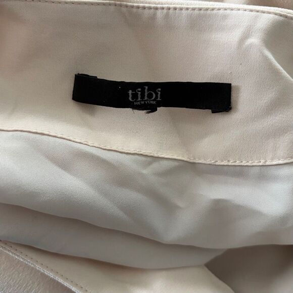 Tibi Cream Dress Open Back and Elbows Long Sleeve - Picture 4 of 6